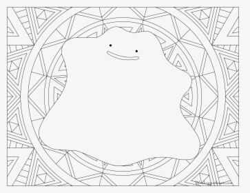 #132 Ditto Pokemon Coloring Page - Adult Coloring Pages Pokemon, HD Png Download, Free Download