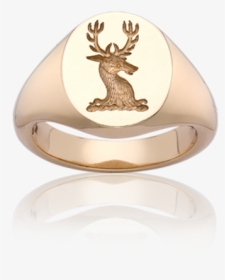 Gold Seal Engraved Signet Ring - Reindeer, HD Png Download, Free Download