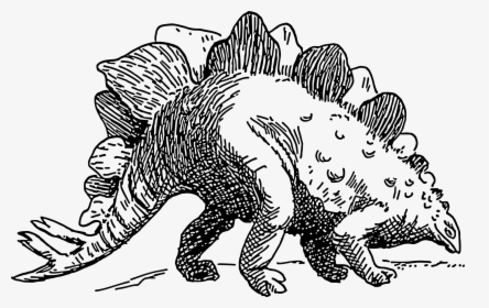 Stegosaurus Clip Arts - Dinosaur Clipart Black And White Stegosaurus, HD Png Download, Free Download