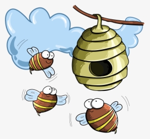 Transparent Bee Hive Clip Art - Bee Home Clipart Png, Png Download, Free Download