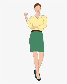 Cartoon Character Business Woman Standing Free Picture - Business Cartoon Characters Png, Transparent Png, Free Download