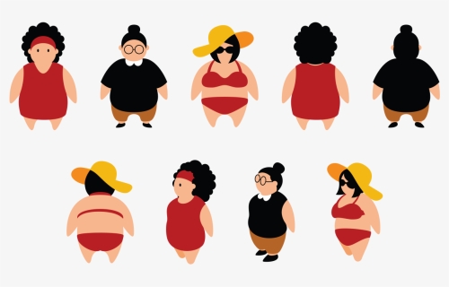 Fat Girl Free Vector, HD Png Download, Free Download