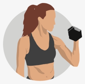 Woman, Girl, Workout, Exercise, Lifting, Weights - Biceps Curl, HD Png Download, Free Download