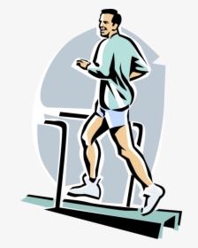 Vector Illustration Of Fitness And Exercise Workout - Running On Treadmill Cartoon, HD Png Download, Free Download