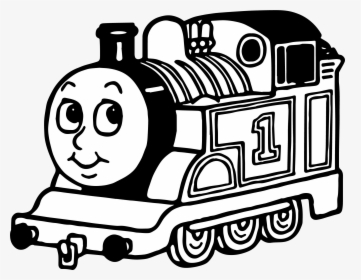 Thomas The Train Clipart Black And White Picture Transparent - Thomas The Train Black And White, HD Png Download, Free Download