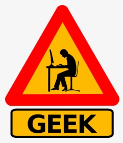 Caution, Computer, Desk, Geek, Humor, Man, Road Sign - Under Construction, HD Png Download, Free Download