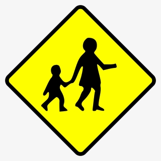 Human Behavior,silhouette,area - Pedestrian Crossing Sign Clipart, HD Png Download, Free Download