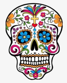 Skull - Day Of The Dead Color Skull, HD Png Download, Free Download