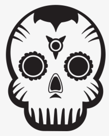 Day Of The Dead Skull - Day Of The Dead Simple Art, HD Png Download, Free Download