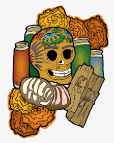 Dia De Los Muertos Food Cartoon, HD Png Download, Free Download