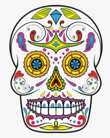 Calavera Skull Day Of The Dead Drawing Clip Art - Sugar Skull Clipart Png, Transparent Png, Free Download