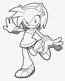Amy Rose Lineart By Jackspade2012 Amy Rose Lineart - Amy Rose The Hedgehog Lineart, HD Png Download, Free Download