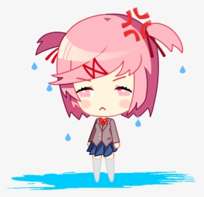 Oc Edited Mediachibi Natsuki But Shes Wet And Angry - Natsuki Sticker Png, Transparent Png, Free Download