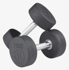 Rubber Round Dumbell 5-50lb Pairs - Dumbbell, HD Png Download, Free Download