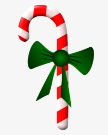 Canes Clipart Small - Candy Cane With A Bow, HD Png Download, Free Download