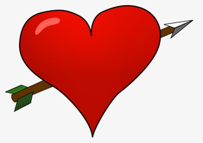 Heart Love Arrow Valentine Amor - Valentine Heart With Arrow, HD Png Download, Free Download