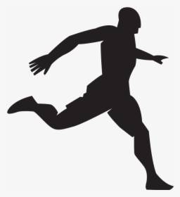 Clip Art Football Player Athlete Silhouette - Gif Png Running Man, Transparent Png, Free Download