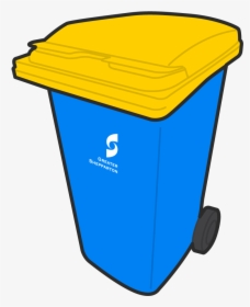 Yellow Lid Recycle Greater - Blue And Yellow Recycling Bin, HD Png Download, Free Download