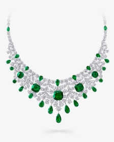 Diamond Necklace With Emeralds, HD Png Download, Free Download