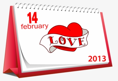 Valentines Day Clipart February - Table Top Calendar Clipart, HD Png Download, Free Download