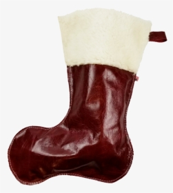 Christmas Stockings In Italian Red Leather With Wool - Snow Boot, HD Png Download, Free Download