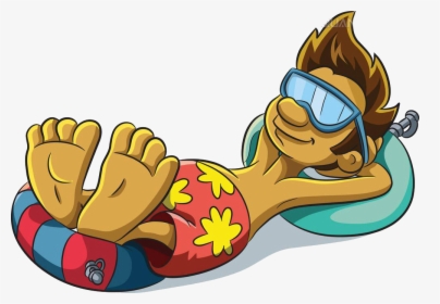 Cartoon Beach Vacation Boy - Relax Cartoon, HD Png Download, Free Download