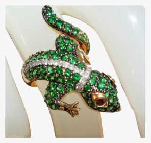 14k Green Tsavorite Garnet Diamond Gecko Lizard Chameleon - European Green Lizard, HD Png Download, Free Download