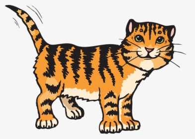 Cat, Stripes, Tiger, Animal, Tail, Whiskers, Striped - Cat Clipart, HD Png Download, Free Download