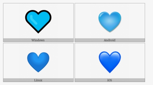 Blue Heart On Various Operating Systems - Heart, HD Png Download, Free Download