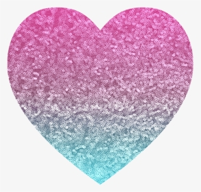 Glitter Pink Blue Free Picture - Glitter Love Heart, HD Png Download, Free Download