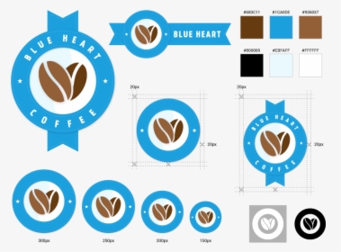 Blue Heart Coffee Coffee Beans Company Fake Logo Logo - Emblem, HD Png Download, Free Download