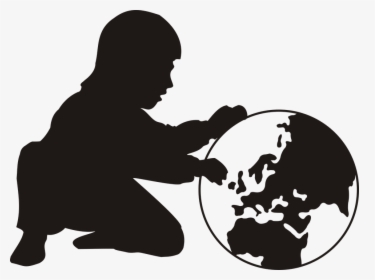 Child, World, Map, Globus, Earth, A Child"s World - People Silhouette, HD Png Download, Free Download