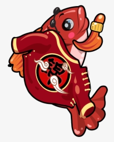 Hand Painted Festive Lucky Koi Red Mullet Png And Psd - Cartoon, Transparent Png, Free Download