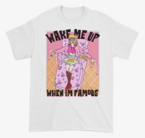 Wakemeupwhenimfamous Mockup Flat-front White - Death Metal Font Shirt, HD Png Download, Free Download