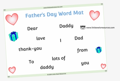 Father"s Day Word Mat Cover - Screen, HD Png Download, Free Download