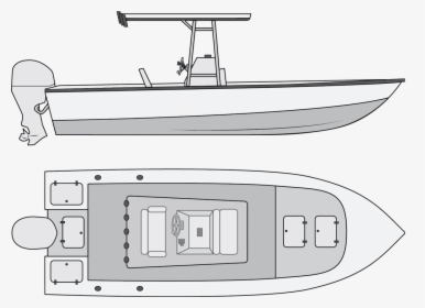 Types Of Fishing Boats - Center Console Fishing Boat Drawings, HD Png Download, Free Download