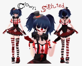 Creepy Clown Face Png - Mmd Clown Model, Transparent Png, Free Download