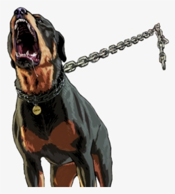#rottweiler #dog #cão #chains #correntes @lucianoballack - Dog With Chain Png, Transparent Png, Free Download