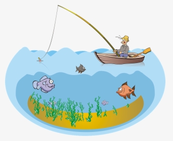 Fishing, Fish, Fisherman, Boat, Mare, Pond, Lake, Sea - Good Morning With Fishing, HD Png Download, Free Download