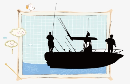 Clip Art Cartoon Fishing Boats - Fishing, HD Png Download, Free Download
