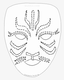 Clip Art Scary Face Paint - Tiger Face Paint Stencil, HD Png Download, Free Download
