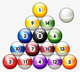 Billiard Balls Png - 8 Ball Rack, Transparent Png, Free Download