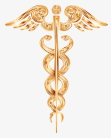 Caduceus, Doctor, Drugs, Medical, Medicine, Pharmacy - Rod Of Asclepius Gold, HD Png Download, Free Download