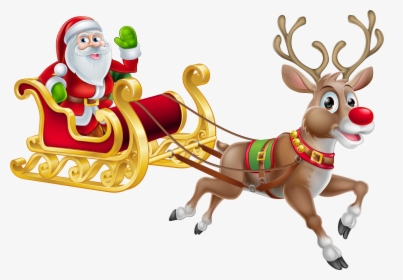 Transparent Santa Clip Art - Reindeer Transparent, HD Png Download, Free Download