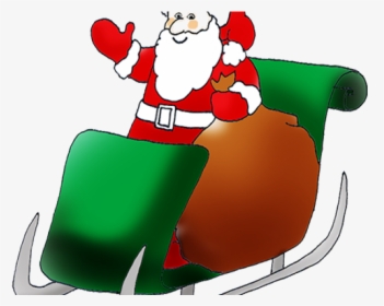 Sleigh Clipart Green Santa Stunning Transparent Png - Easy Santa Claus On Sledge, Png Download, Free Download