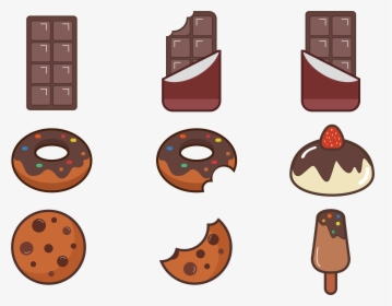 Cute Cartoon Icon Emoji Png Flowers Fruit Donut Food - Cartoon Png Chocolate Cute Png, Transparent Png, Free Download