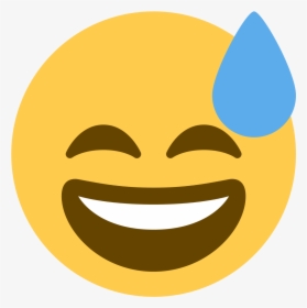 Sweat Emoji Png - Smiling With Sweat Emoji, Transparent Png - kindpng