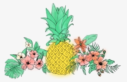 Flowers Clipart Pineapple - Pineapple Tropical Clipart Png, Transparent Png, Free Download