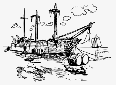 Shipwreck Boat Rms Computer - Clipart Black And White Wreck, HD Png Download, Free Download