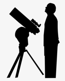 Astronomer, Telescope, Amateur, Astronomy - Astronomy Black And White, HD Png Download, Free Download